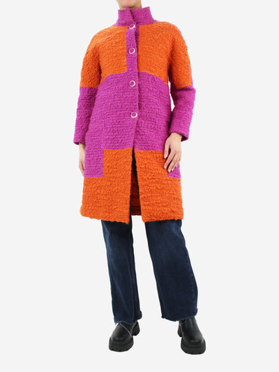 Purple and orange two-tone wool-blend coat - size UK 12 Coats & Jackets Bottega Veneta 