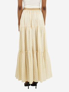 Gucci Cream broderie anglaise maxi skirt - size UK 8