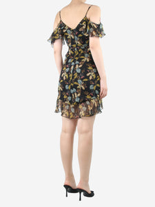 Nicholas Black floral printed ruffled mini dress - size UK 6