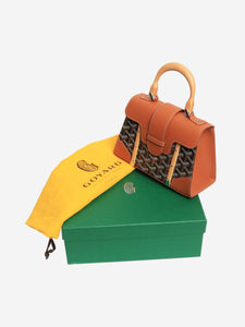 Goyard Black and tan Goyardine Saigon bag