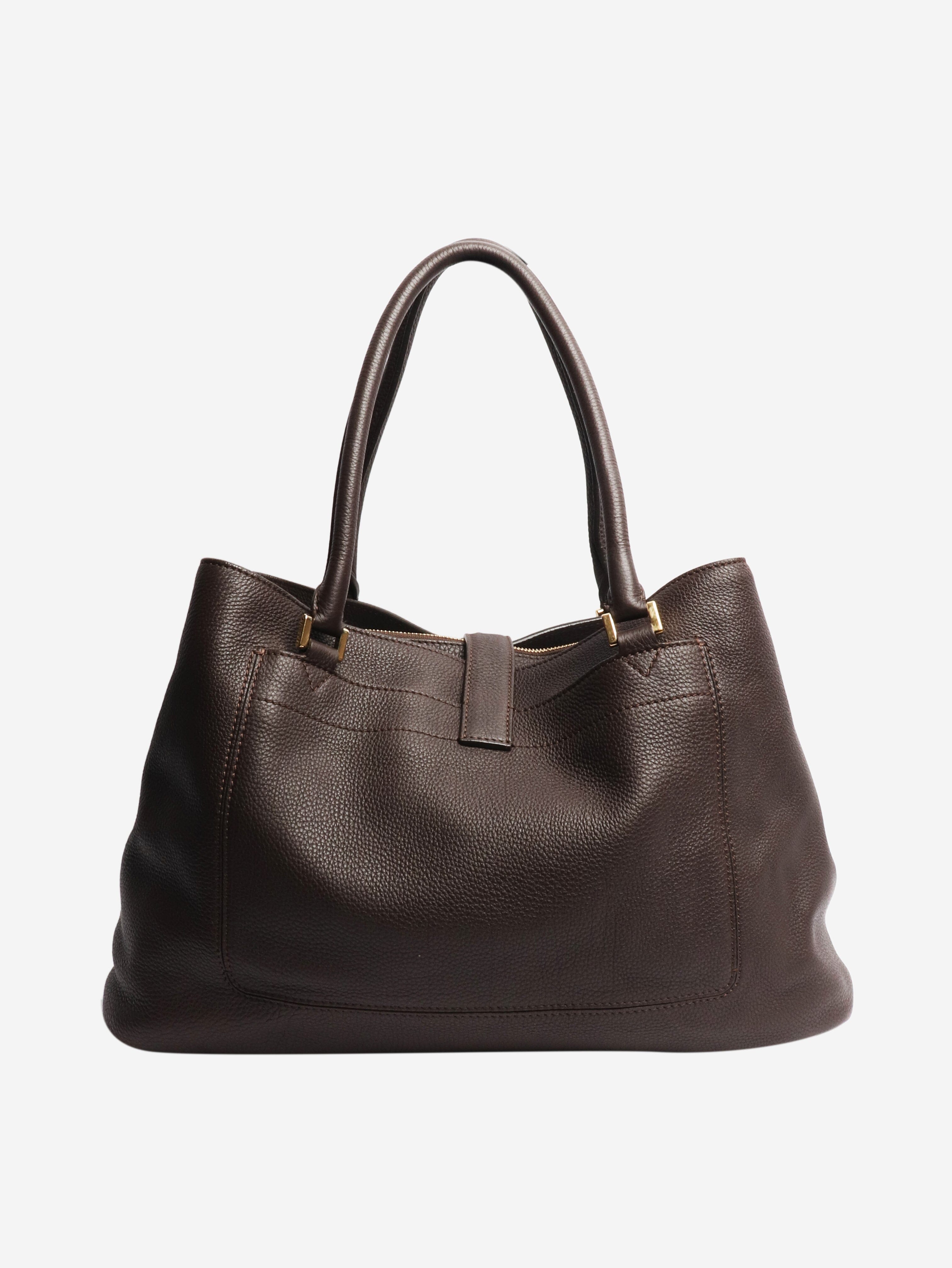 Brown Bellevue leather bag Top Handle Bags Loro Piana 