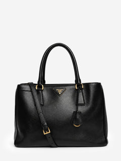 Black Saffiano leather Galleria bag Shoulder bags Prada 