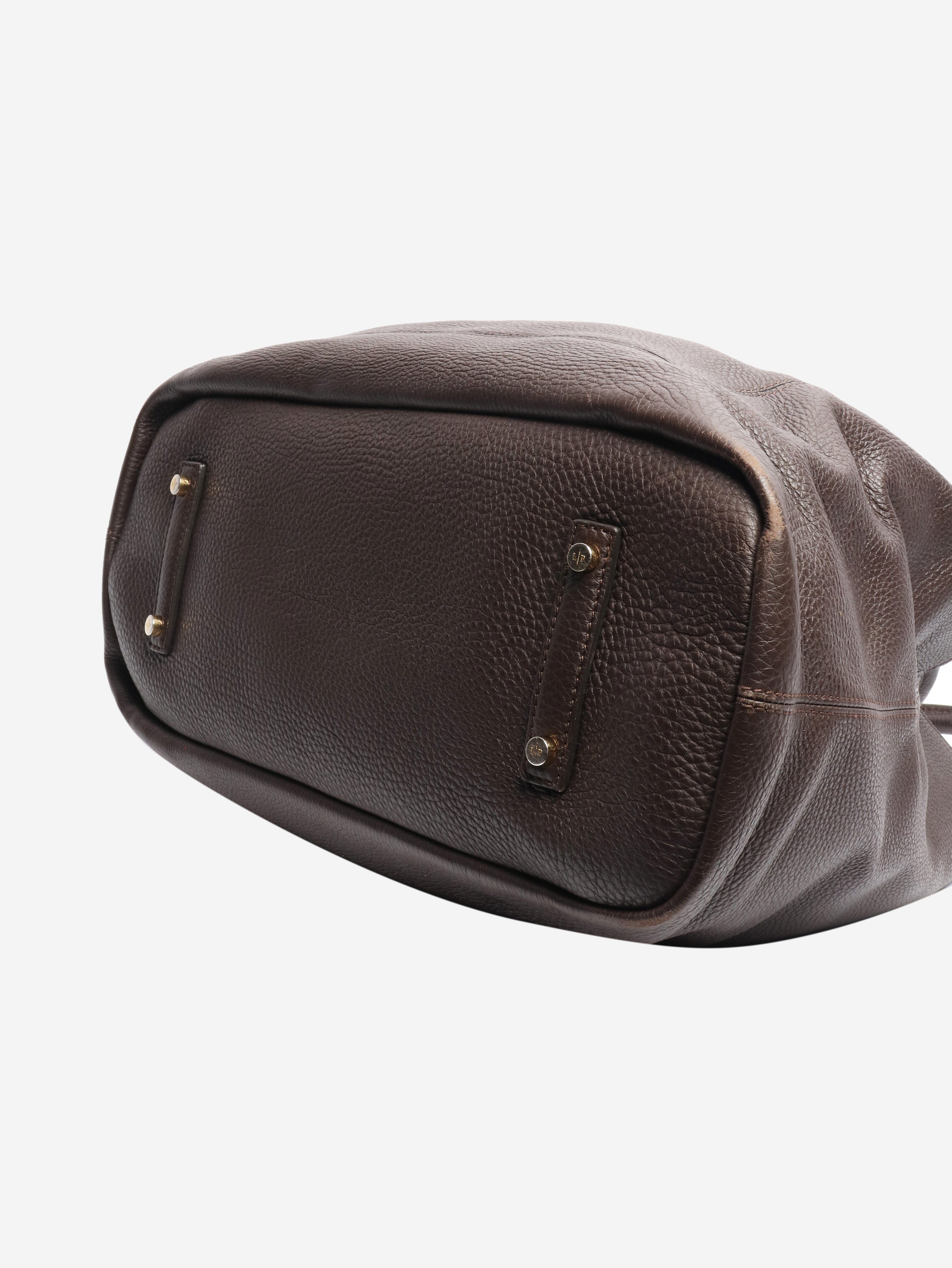 Brown Bellevue leather bag Top Handle Bags Loro Piana 