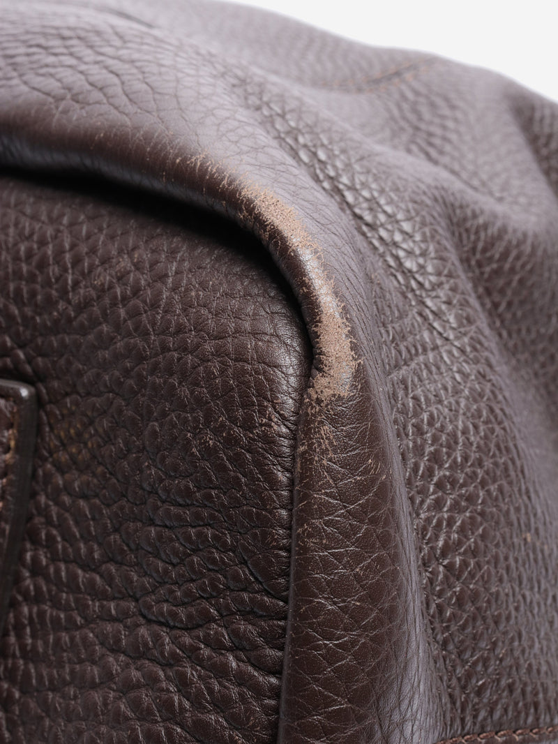 Brown Bellevue leather bag Top Handle Bags Loro Piana 