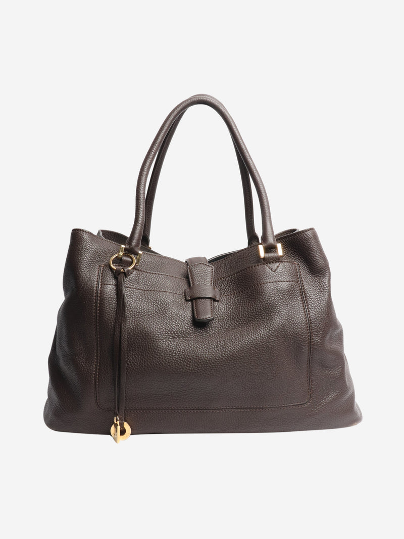 Brown Bellevue leather bag Top Handle Bags Loro Piana 