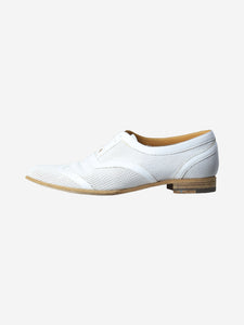 Hermes White leather perforated shoes - size EU 37