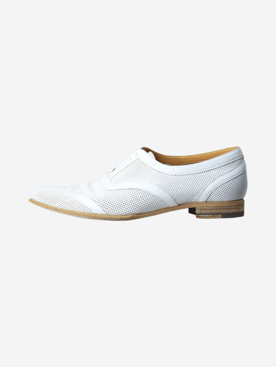 White leather perforated shoes - size EU 37 Flat Shoes Hermes 