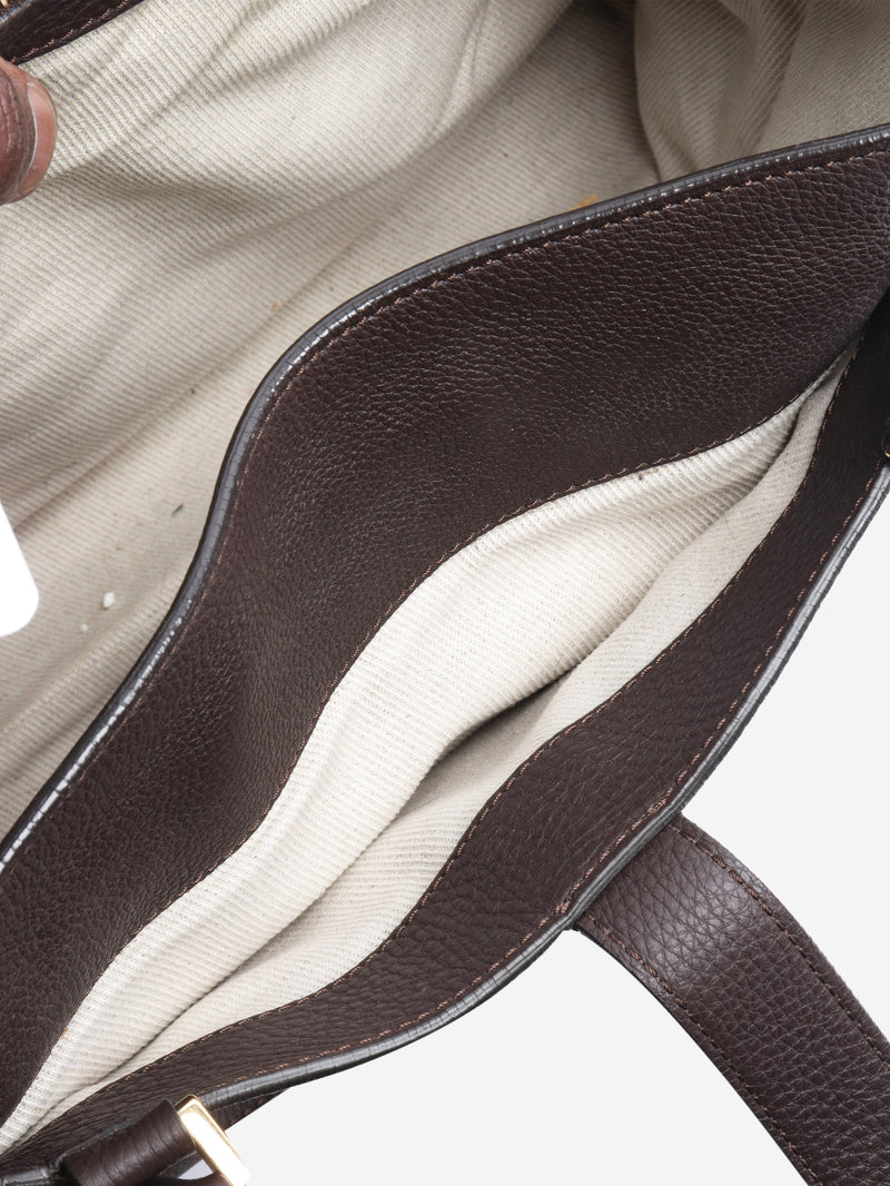 Brown Bellevue leather bag Top Handle Bags Loro Piana 