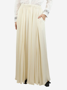 The Row Cream silk elasticated maxi skirt - size S