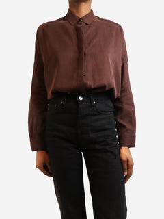 Brown satin shirt - size XS Tops Sessun 