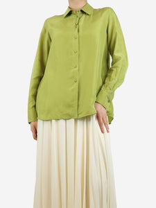 Weekend Max Mara Green silk shirt - size UK 8