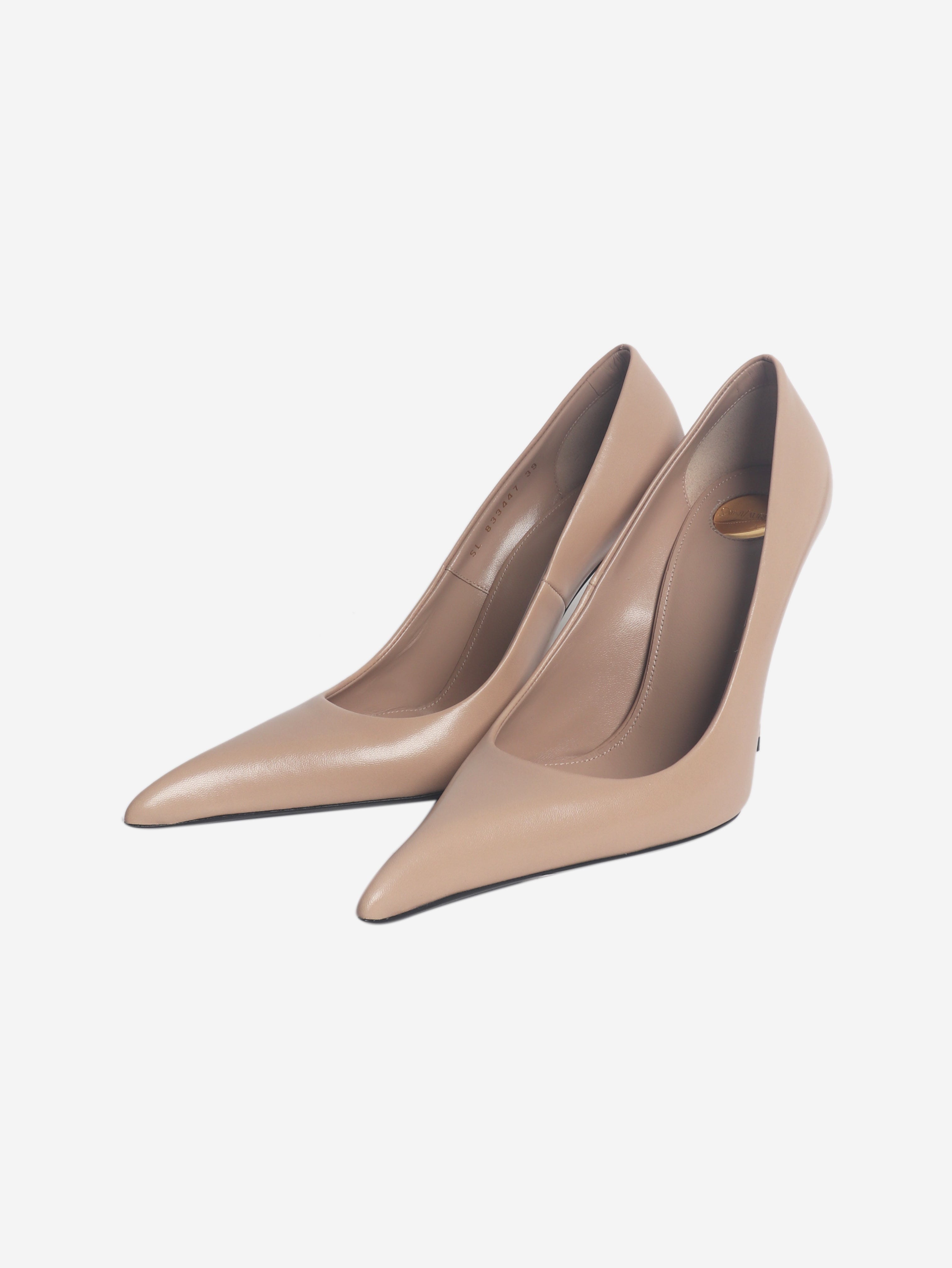 Neutral leather pumps - size EU 39 (UK 6)