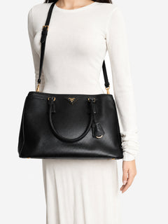 Black Saffiano leather Galleria bag Shoulder bags Prada 