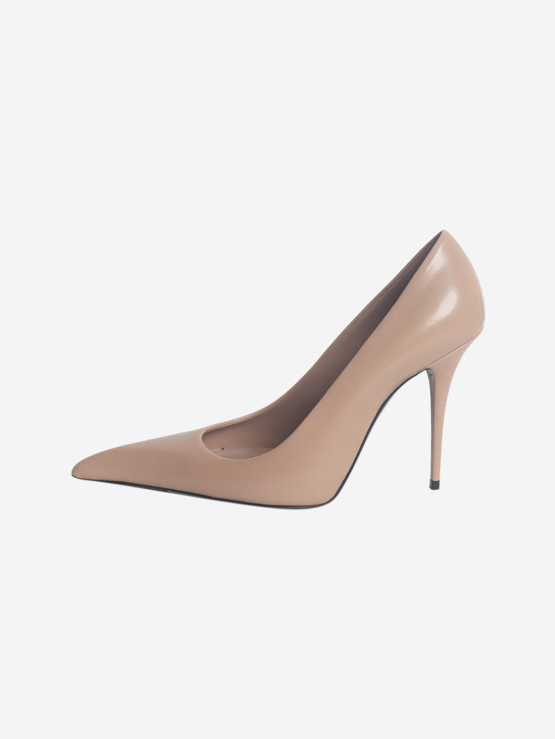 Neutral leather pumps - size EU 39 (UK 6)