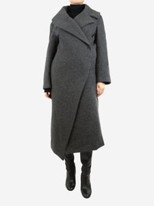 Toteme Dark grey felt wrap coat - size UK 10