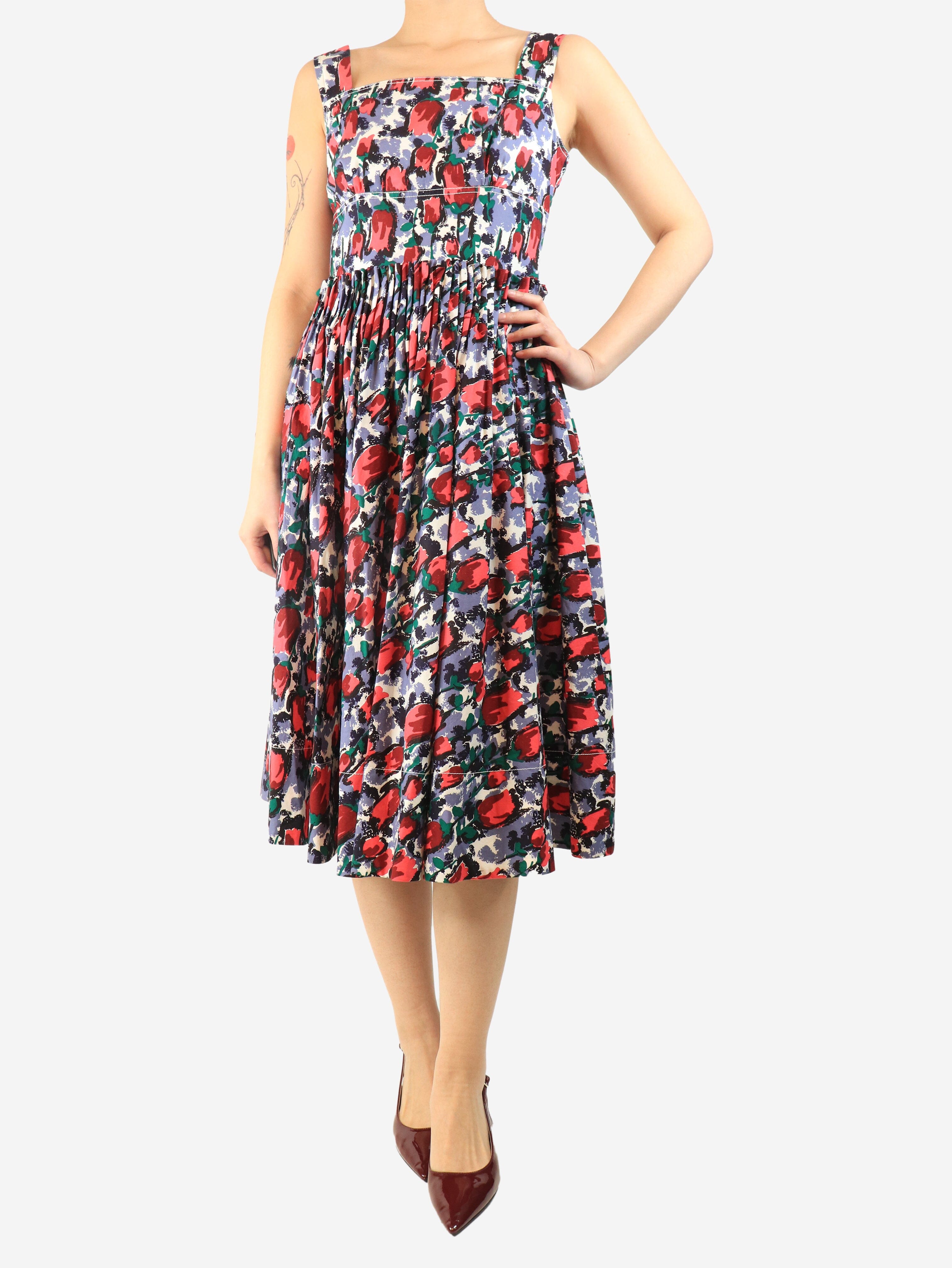 Multicolour abstract tulip midi dress - size UK 8 Dresses Marni 
