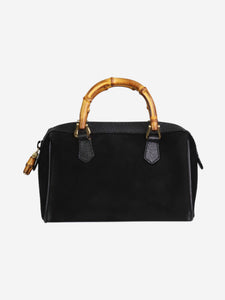 Gucci Black Bamboo handle suede bag