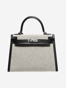 Hermes Ecru and black Kelly II Sellier 28 bag