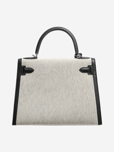 Hermes Ecru and black Kelly II Sellier 28 bag