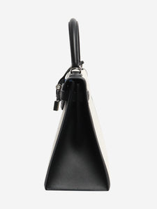 Hermes Ecru and black Kelly II Sellier 28 bag