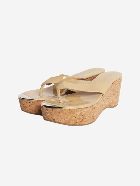 Neutral thong platform sandals - size EU 40 (UK 7) alternate image