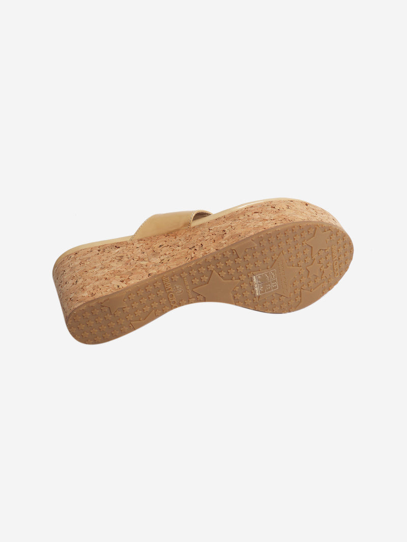 Neutral thong platform sandals - size EU 40 (UK 7)