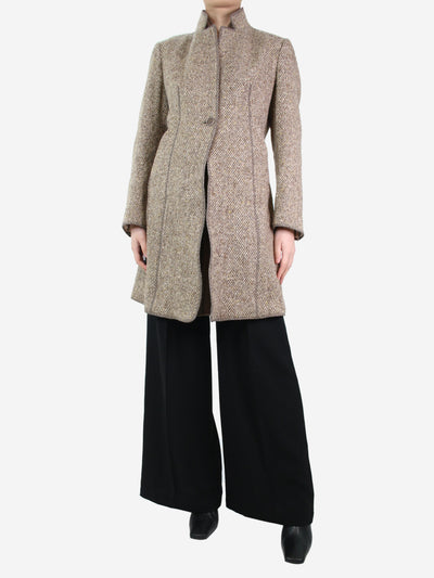 Brown tweed cashmere wool coat - size UK 12 Coats & Jackets Brunello Cucinelli 