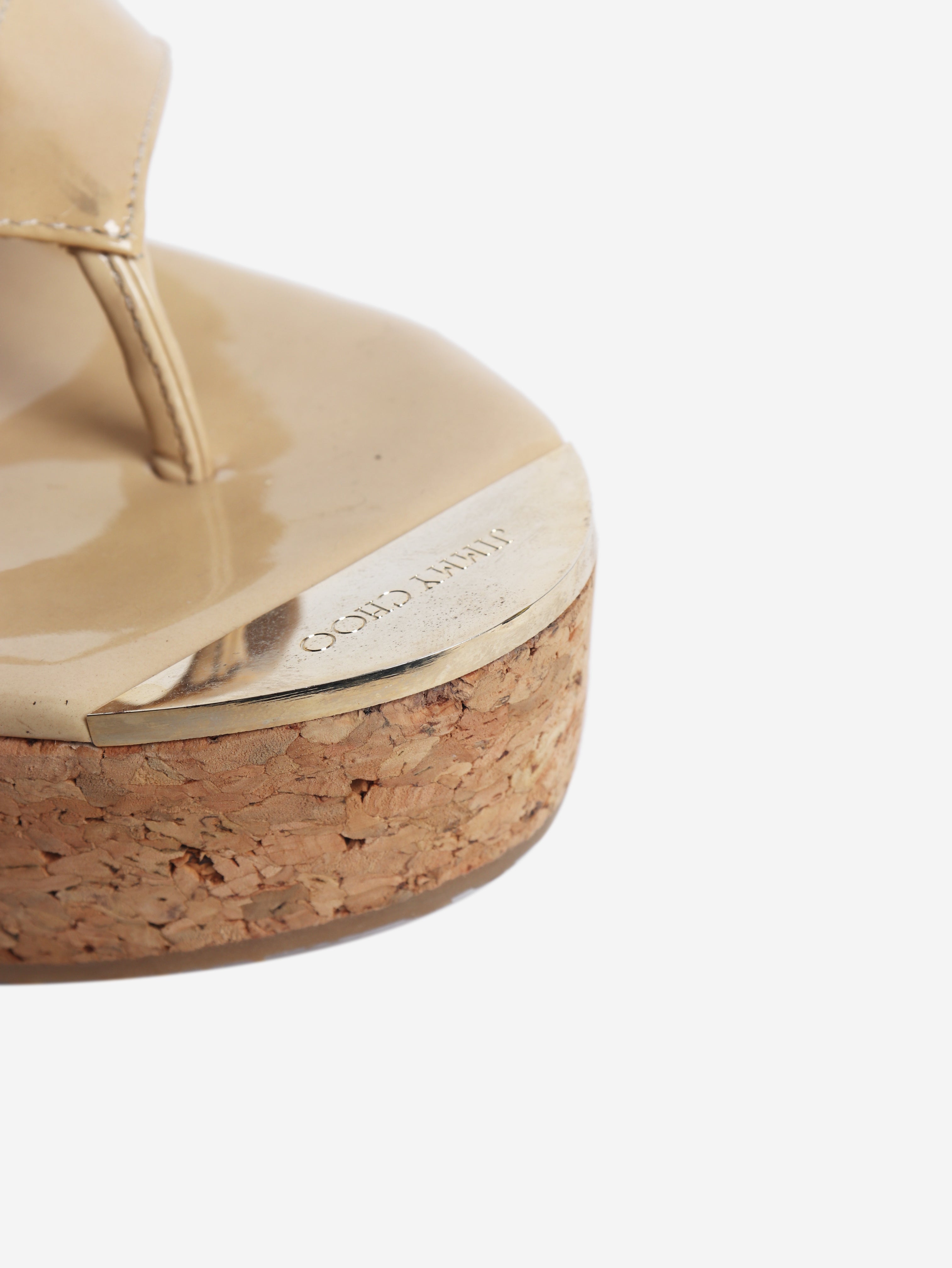 Neutral thong platform sandals - size EU 40 (UK 7)