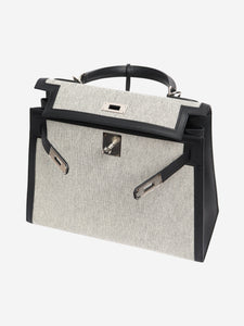 Hermes Ecru and black Kelly II Sellier 28 bag