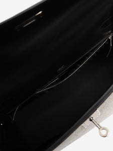 Hermes Ecru and black Kelly II Sellier 28 bag