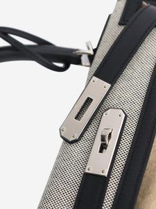 Hermes Ecru and black Kelly II Sellier 28 bag