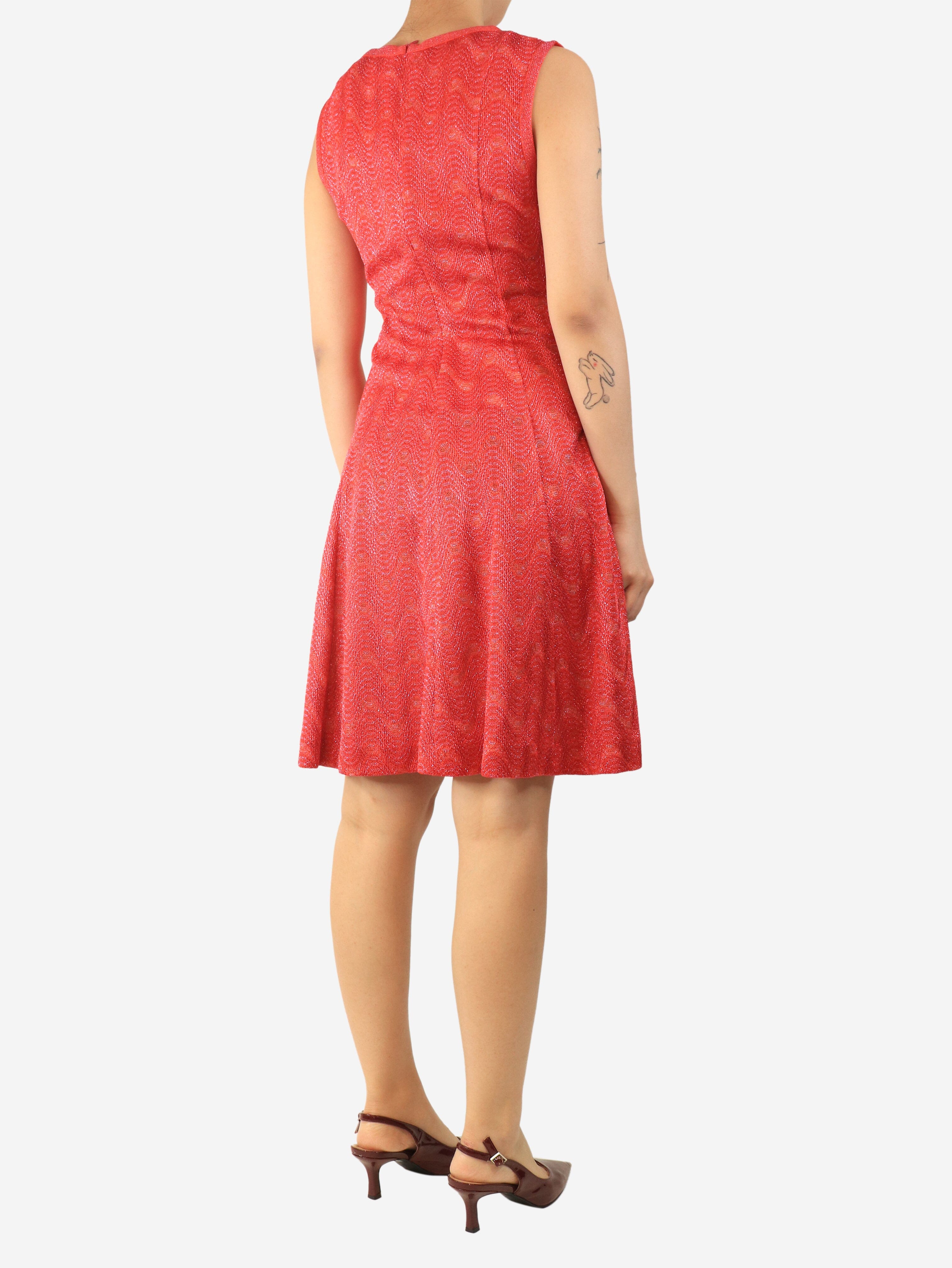 Pink a-line lurex midi dress - size UK 10 Dresses Missoni 