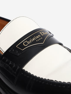 Black and white contrast loafers - size EU 39 Flat Shoes Christian Dior 