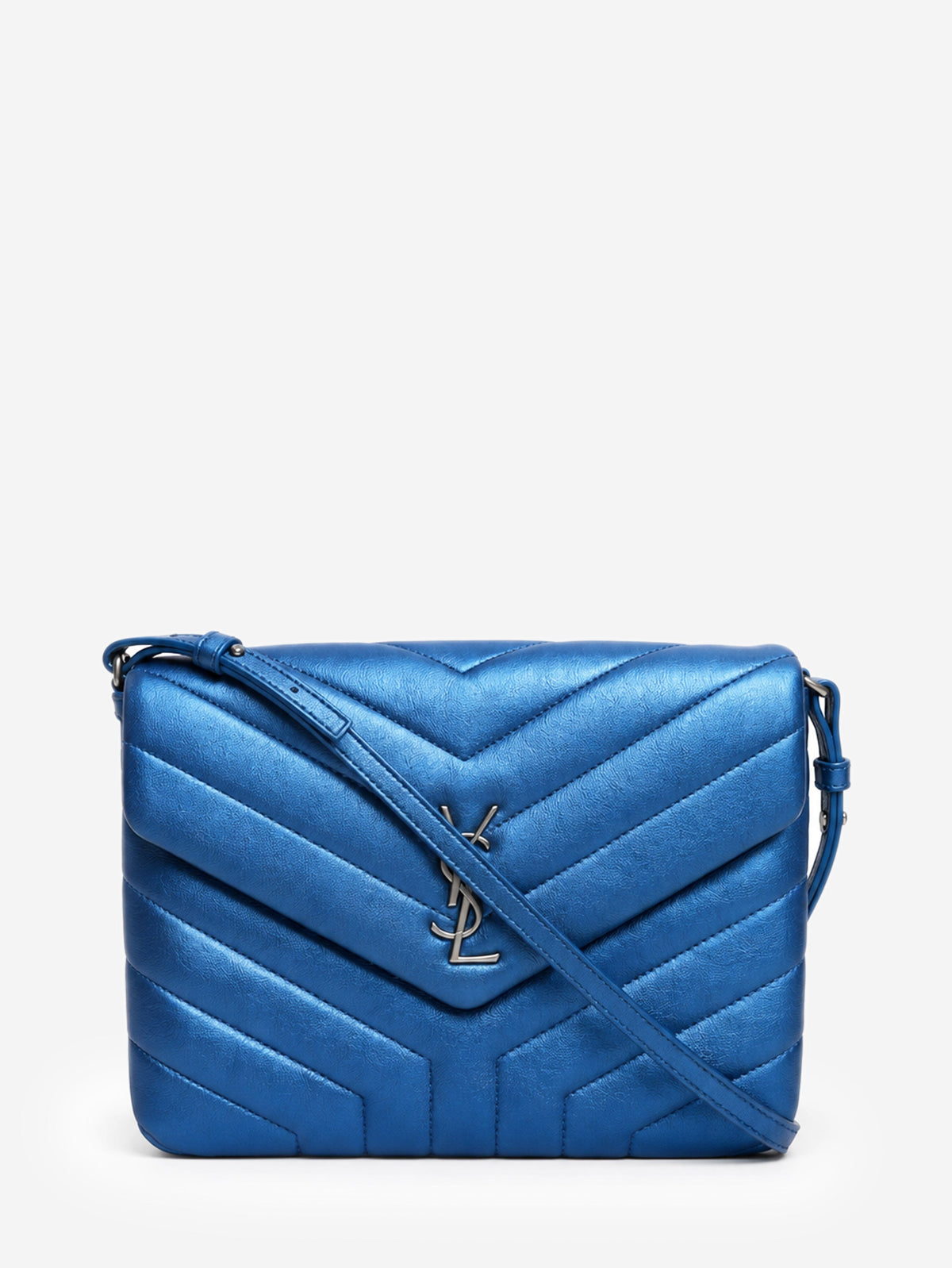 Metallic blue leather Y-quilted Monogram cross-body bag Cross-body Bags Saint Laurent 