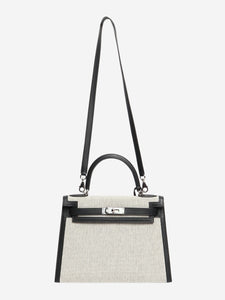 Hermes Ecru and black Kelly II Sellier 28 bag