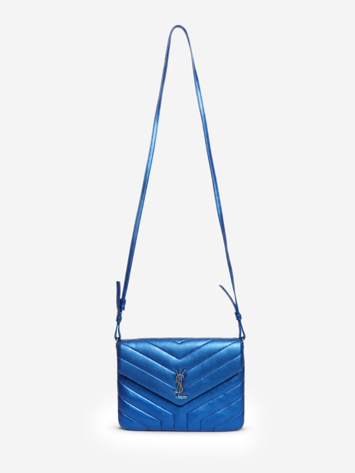 Metallic blue leather Y-quilted Monogram cross-body bag Cross-body Bags Saint Laurent 