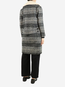 Sandro Grey houndstooth coat - size UK 8