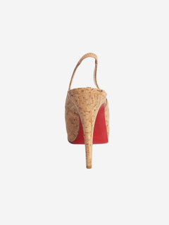 Neutral cork platform sandals - size EU 39.5 (UK 6.5)