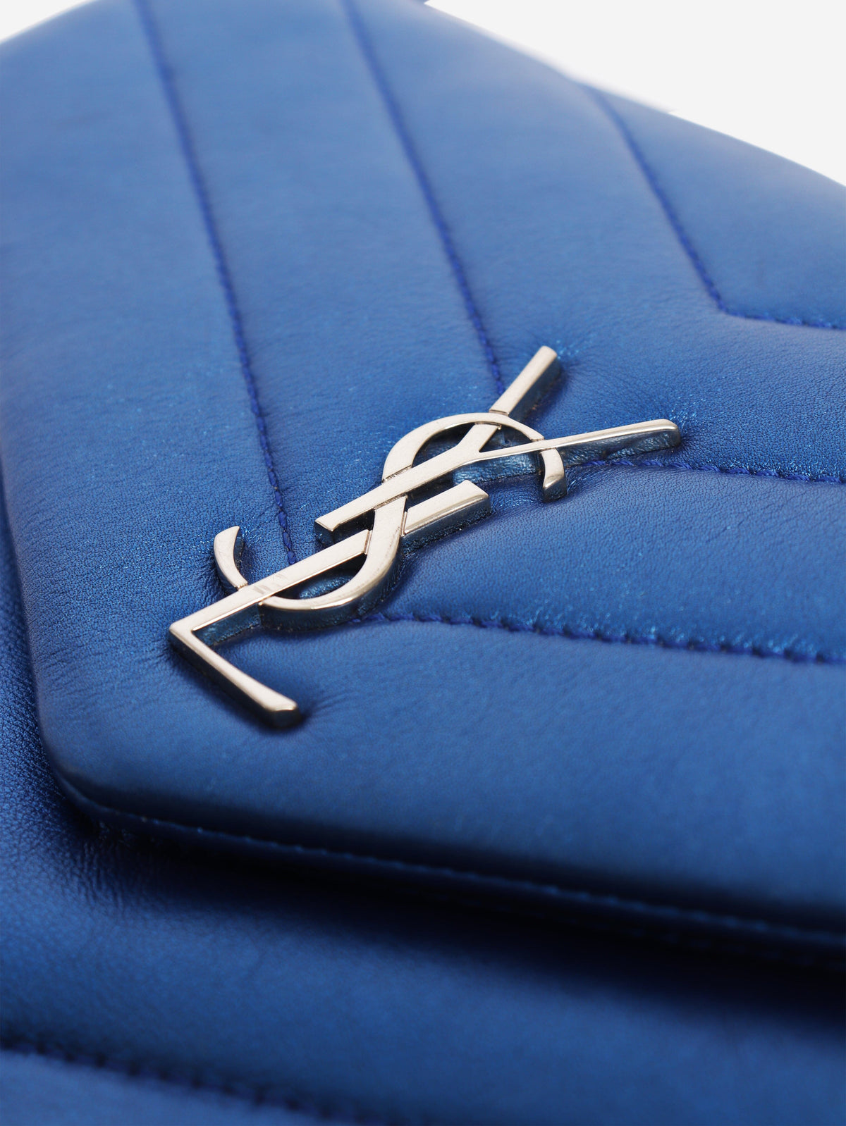 Metallic blue leather Y-quilted Monogram cross-body bag Cross-body Bags Saint Laurent 