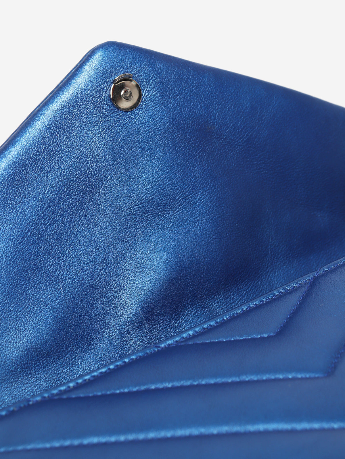 Metallic blue leather Y-quilted Monogram cross-body bag Cross-body Bags Saint Laurent 