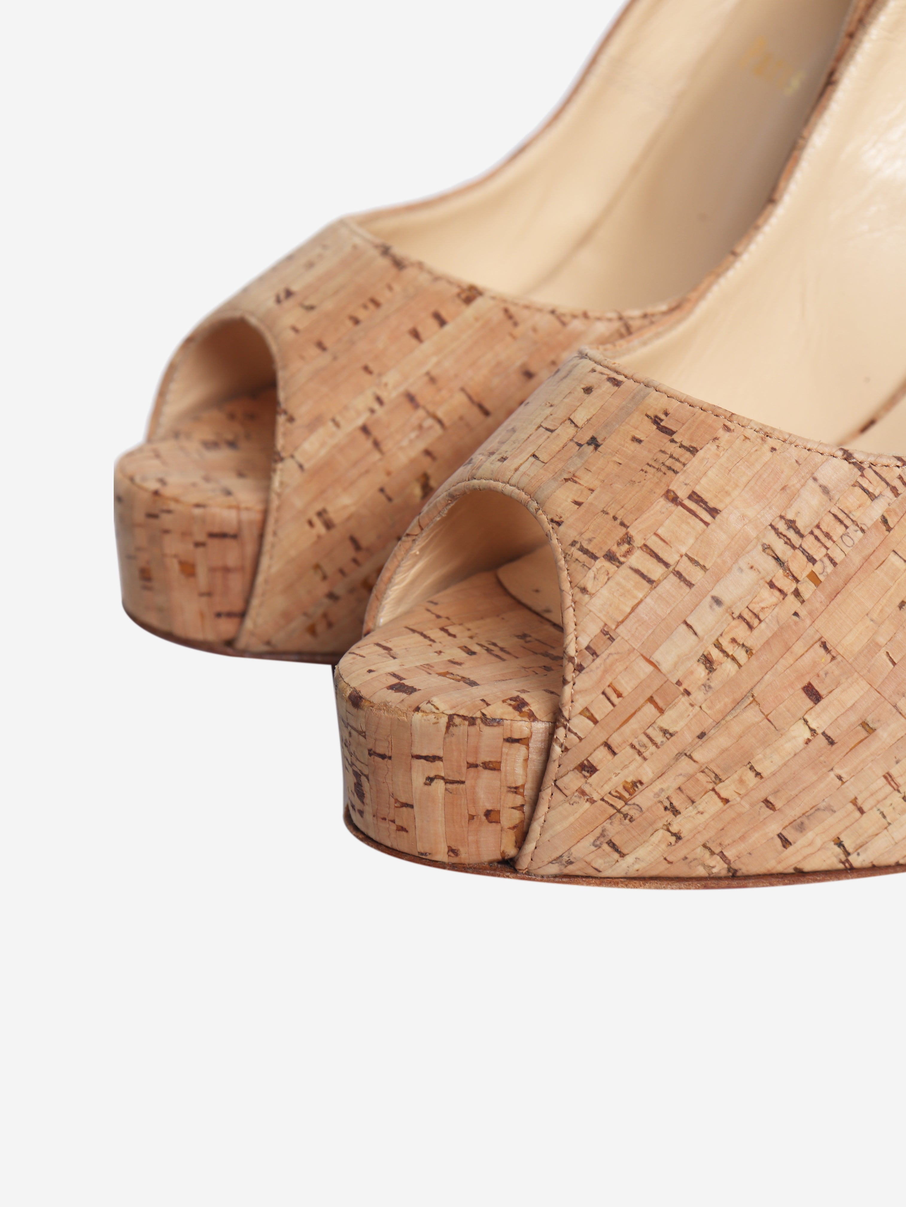 Neutral cork platform sandals - size EU 39.5 (UK 6.5)