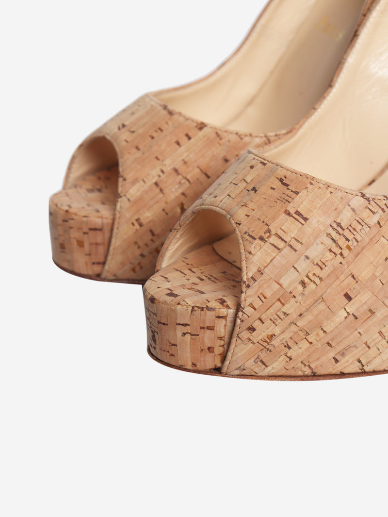 Neutral cork platform sandals - size EU 39.5 (UK 6.5)