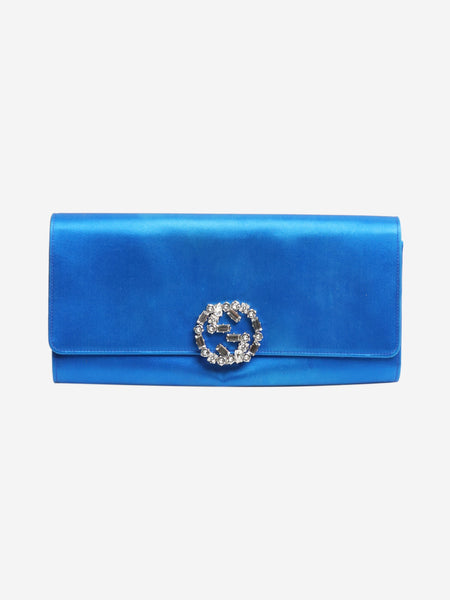 Blue GG crystal broadway clutch product image