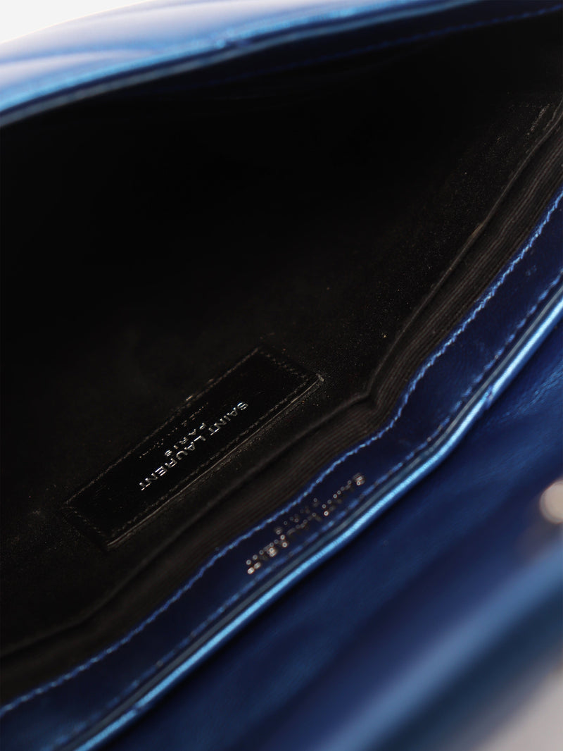 Metallic blue leather Y-quilted Monogram cross-body bag Cross-body Bags Saint Laurent 