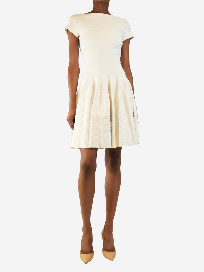 White textured skater dress - size UK 10 Dresses Alaia 