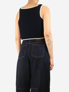 Navy crochet top - size L Tops Celine 