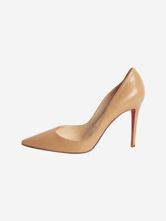 Neutral leather pointed-toe pumps - size EU 49