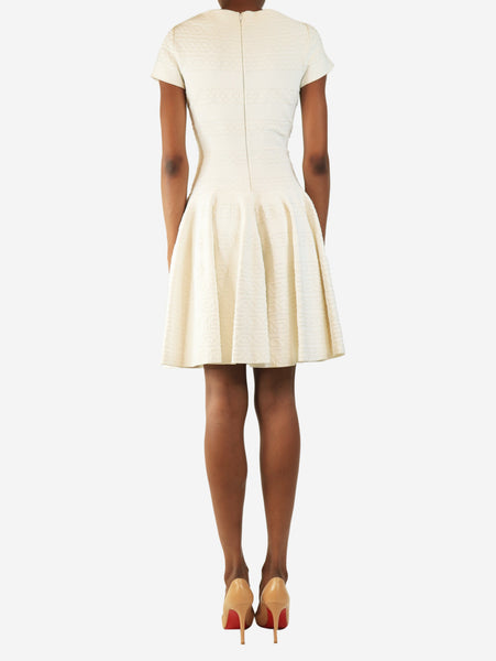 White textured skater dress - size UK 10 alternate image