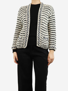 Chanel Black chain trim knit jacket - size UK 12