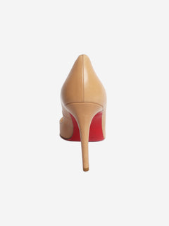 Neutral leather pointed-toe pumps - size EU 49
